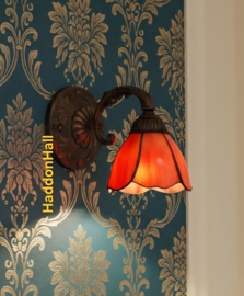 8200 8829  Wandlamp Bruin met Tiffany kap Ø17cm Poppy '