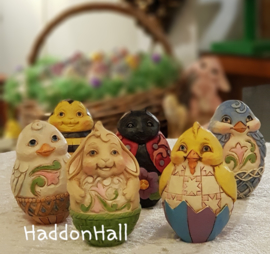 Holiday Eggs Set van 6 Jim Shore eieren 6003620 uit 2016 handpainted paasei egg ei * retired