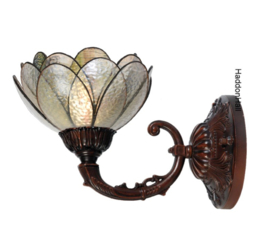 8207 8829 * Wandlamp Bruin met Tiffany kap Ø21cm Pioenrose Sparkling