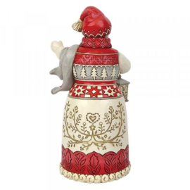 Nordic Noel Snowman with Lantern H22cm Jim Shore 6009501 retired, laatste exemplaren *