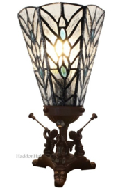 6197 * Tafellamp H24cm Engelen met Tiffany kap Ø13cm Celestial Light