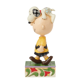 "Head Honcho" Snoopy on Charlie Brown's Head H15,5cm Jim Shore 6016270