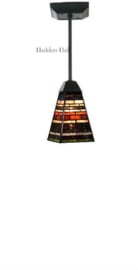 8117 8156 Hanglamp Zwart H78 - 50cm met Tiffany kap 13x13cm Industrial
