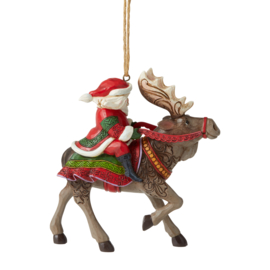Santa Riding Moose Ornament H11cm Jim Shore 6006669 * retired