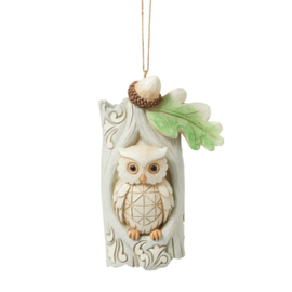 White Woodland Owl Ornament H12cm Jim Shore 6017182