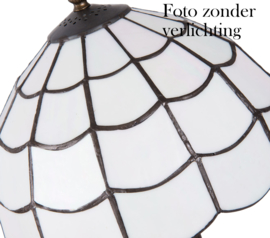 5936 * Tafellamp Zwart H36cm met Tiffany kap  Ø25cm Art Deco Paris