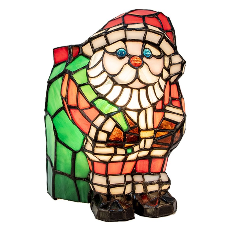 9360 Tiffany lamp Kerstman - Santa H22cm