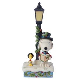 Snoopy Carolling  met Verlichting * H21cm Jim Shore 6015032 op voorraad