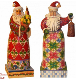 Set van 2 Kerstmannen H20cm Holiday Traditions - Holiday Bright Jim Shore
