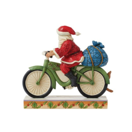 Santa Riding Bike H20cm Jim Shore 6010818 retired , laatste exemplaar *