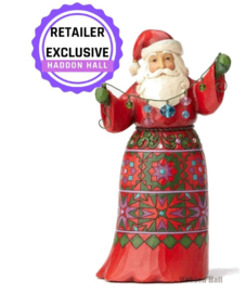 Santa With Crystal Garland Musical H26cm  (Retailer Exclusive) Jim Shore 4059002