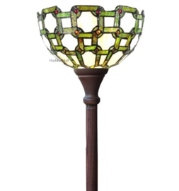 6133 Vloerlamp Uplight Bruin H184cm met Tiffany kap Ø30cm Labirynth
