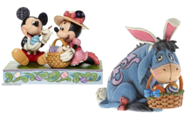 Mickey & Minnie en Eeyore Easter - Set van 2 Jim Shore beelden