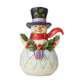 Snowman Holly Garland Pint Sized H13cm Jim Shore 6009006 * Retired