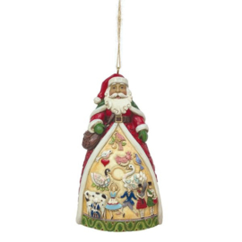 Set van 6 Jim Shore Santa Hanging Ornament retired