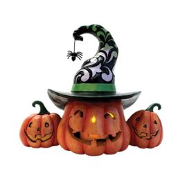 Altogether Spooky - 3 Joined Jack-O Lanterns LED H18cm Jim Shore 6016642 retired.
