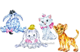 Set van 4 Disney Facets * Figurines H9cm  Eeyore Dumbo Marie & Simba ( cristal-look)