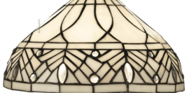 2019 * Tafellamp H50cm met Tiffany kap Ø30cm White Drop