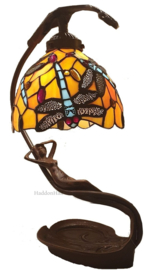6096 * Tafellamp Tiffany H42cm Lady with Flame Dragonfly
