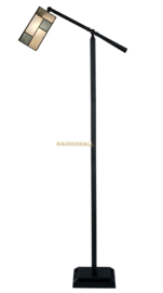 8131 ' Vloerlamp - Leeslamp H152cm met Tiffany kap 12,5x12cm Mondriaan