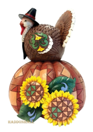 Thanksgiving Turkey "Gobble Greetings" H27cm Jim Shore 6016630 , retired