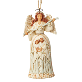 White Woodland Nativity Angel Ornament H11cm Jim Shore 6004176 , retired, laatste exemplaren