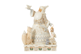 White Woodland Santa with Animals * H20cm Jim Shore 6015153