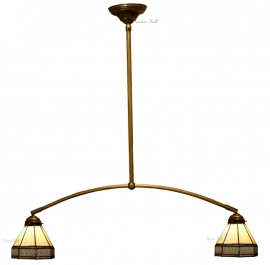 5819 *  Hanglamp met 2 Tiffany kappen Ø18cm  Wall Deco