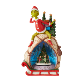 Grinch Lighted Rotator H29cm Jim Shore 6009699 retired , limited stock , laatste exemplaar