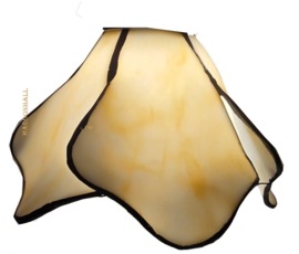 6048 Balk Zwart 100cm met 3 Tiffany kappen Ø21cm Flower Beige