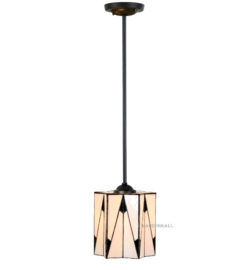 8409 Pendant Zwart met Tiffany kap Ø20cm French Art Deco