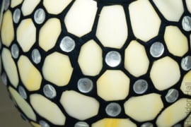 5879 Tafellamp Tiffany H37cm Ø20cm Creme Pearl