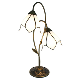 6256 Tafellamp Bureaulamp H61cm met 2 Tiffany kappen Ø18cm