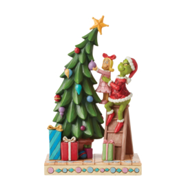 Grinch & Cindy Lou Decorating Tree H26cm Jim Shore 6012694. retired