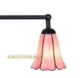 8187 Hanglamp Zwart B90cm met 3 Tiffany kappen Ø15cm Liseron Pink