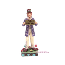 Willy Wonka with Rotating Sign "Bar" & "Golden Ticket" H18cm Jim Shore 6013720
