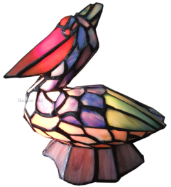 6003 *Tiffany lamp H18cm Pelican Pelikaan