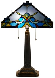 141352 Tafellamp Tiffany H60cm 36x36cm Blue Drop