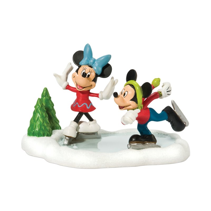 Mickey & MInnie Skating H6,5cm Disney VIllage by D56 811274