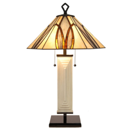 7856 *Tafellamp Tiffany H80cm Ø50cm Round & Square