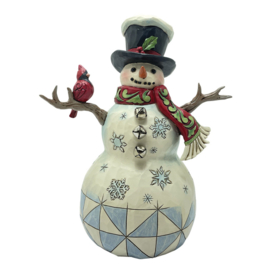 Snowman with Top Hat & Cardinal Jim Shore 60170755
