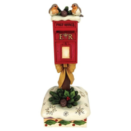 Robins on a Postbox H20cm Jim Shore 6011885 Roodborstjes retired *