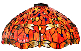 6030 9459 * Vloerlamp Bolling H164cm met Tiffany kap Ø60cm Dragonfly Flame Glass