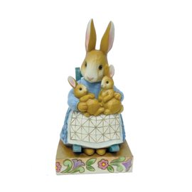 Mrs Rabbit in Rocking Chair with Bunnies H14cm Jim Shore 6012488 Schommelstoel Peter Rabbit , retired