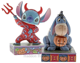 Stitch & Eeyore  Devilish Delight & Melancholy Mummy Jim Shore retired, laatste exemplaren *