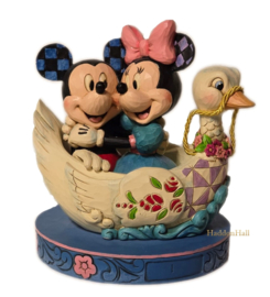 Mickey & Minnie "Lovebirds" H14cm  + Base gekleurd Ø13cm Jim Shore  retired *