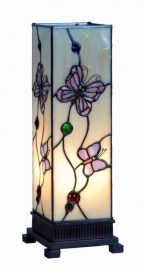 9301 * Tiffany lamp H35cm Miniwindlicht Pink Butterfly 