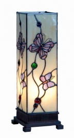 9301 * Tiffany lamp H35cm Miniwindlicht Pink Butterfly