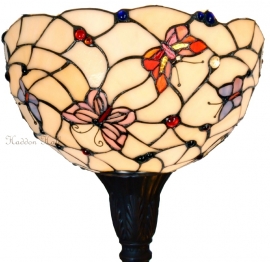 770 5372 Vloerlamp H175cm met Tiffany kap Ø30cm Pink Butterfly