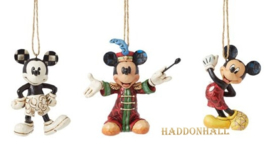 Mickey Mouse Set van 3 Hanging Ornament Jim Shore 6013565 , retired, beperkte voorraad